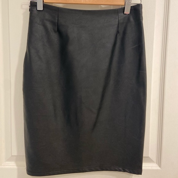 Olivaceous Faux Leather Pencil Skirt - Picture 2 of 2